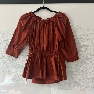 Caron Callahan Cotton Judith Top SZ Small Terracotta